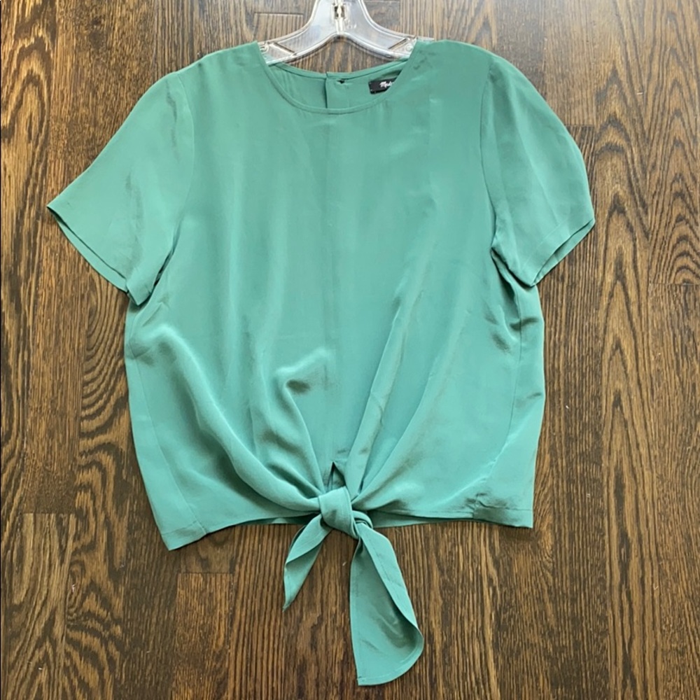 Madewell Silk Button-Back Tie T-Shirt